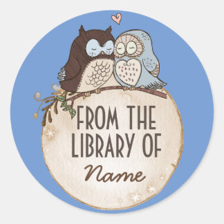 UILEN IN LOVE, DIERENSTICKER, UIT DE BIBLIOTHEEK V RONDE STICKER