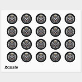 Uilen in ronde ramen sticker (Vel)