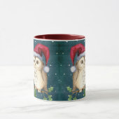 Uilen Kerstavond Feest Santa Hoed Koffie Mok (Midden)