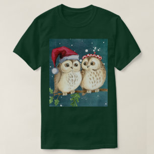 Uilen Kerstavond Nacht Santa Red Pet T-shirt