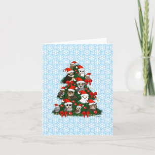 Uilen Kerstboom Feestdagen Kaart
