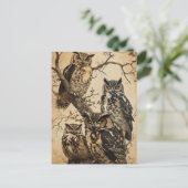  Uilen Kunstzinnig Briefkaart (Staand voorkant)