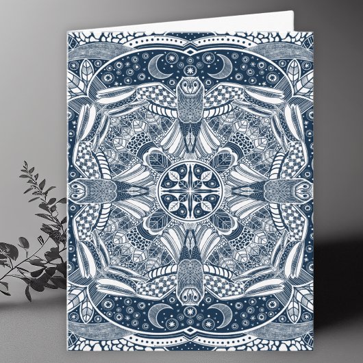 Uilen Mandala Art Blank Bedankkaart