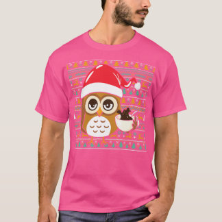 Uilen met koffie t-shirt