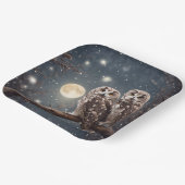 Uilen met volle maan papieren bordje (Gebogen)