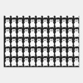 Uilen op blauwe en zwarte verjaardag inpakpapier vel (Voorkant 2)