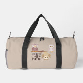 Uilen op een tak niemand is perfect plunjezak (Achterkant)