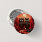Uilen paar op de bergen ronde button 3,2 cm (Voorkant /achterkant)