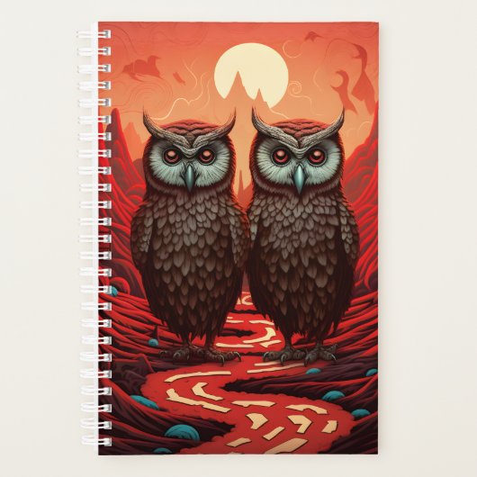 Uilen paar surrealistisch planner (Voorkant)