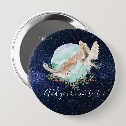 Uilen Persoonlijk gemaakt Ronde Button 4,0 Cm (Voorkant /achterkant)