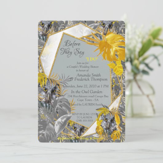 Uilen - Plant bladeren in Gray /Yellow 2021 kleure Kaart (Staand voorkant)