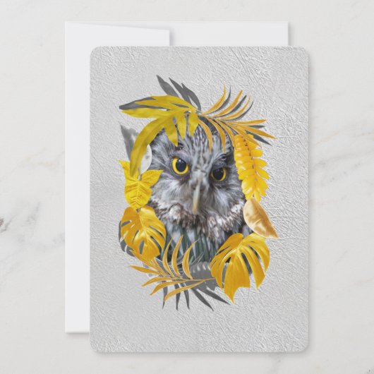 Uilen - Plant bladeren in Gray /Yellow 2021 kleure Kaart (Achterkant)