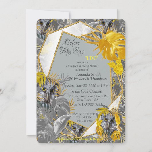 Uilen - Plant bladeren in Gray /Yellow 2021 kleure Kaart (Voorkant)