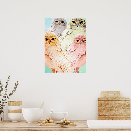 uilen poster (Keuken)