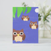 Uilen schilderen kunst bedankkaart (Staand voorkant)