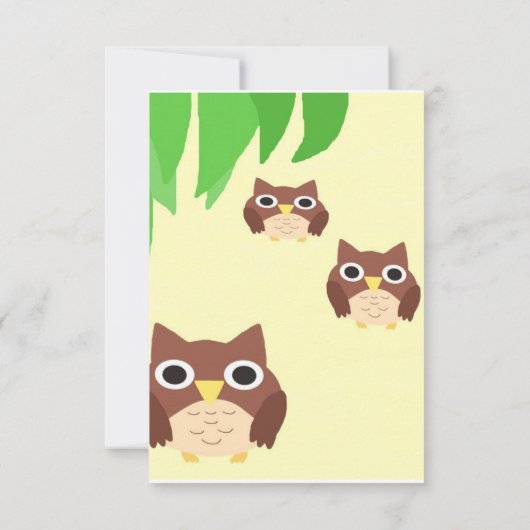 Uilen schilderen kunst bedankkaart (Achterkant)