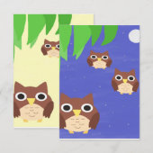 Uilen schilderen kunst bedankkaart (Voorkant / Achterkant)