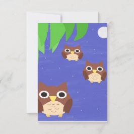 Uilen schilderen kunst bedankkaart