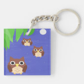 Uilen schilderen kunst sleutelhanger (Achterkant)