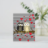 Uilen - Valentijnsdag ontwerp Feestdagenkaart (Staand voorkant)