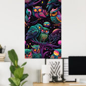 Uilen van dezelfde veer poster (Thuiskantoor)