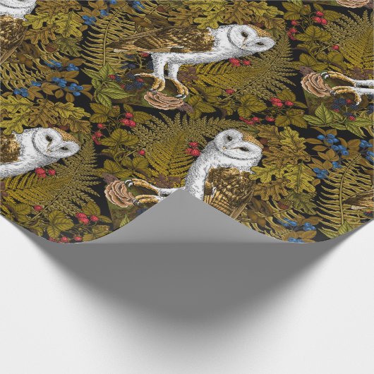 Uilen, varens, eik en bessen 2 cadeaupapier (Hoek)