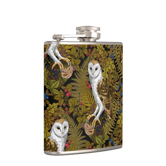 Uilen, varens, eik en bessen 2 heupfles (Rechts)