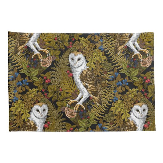 Uilen, varens, eik en bessen 2 kussensloop (Achterkant-Rechts)