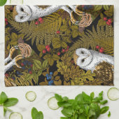 Uilen, varens, eik en bessen 2 theedoek (Gevouwen)