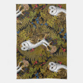 Uilen, varens, eik en bessen 2 theedoek (Verticaal)