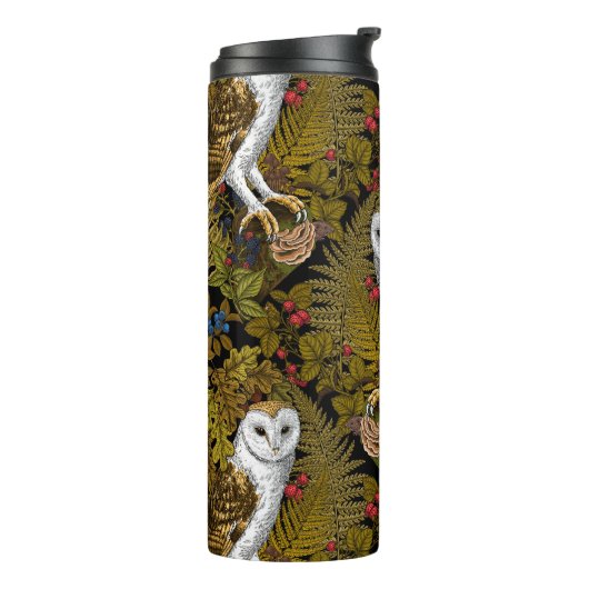 Uilen, varens, eik en bessen 2 thermosbeker (Gedraaid links)