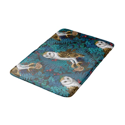 Uilen, varens, eik en bessen 3 badmat (Gekanteld)