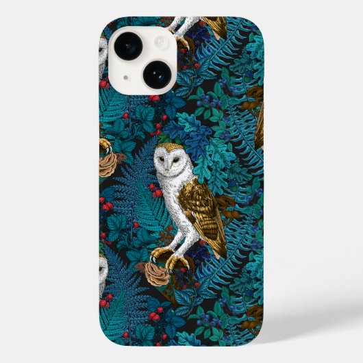 Uilen, varens, eik en bessen 3 Case-Mate iPhone case (Achterkant)