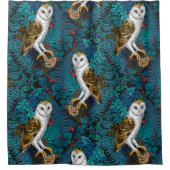 Uilen, varens, eik en bessen 3 douchegordijn (Voorkant)