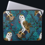 Uilen, varens, eik en bessen 3 laptop sleeve<br><div class="desc">Hаnaaste geschilderde uilen,  muis,  bosbessen en varens,  naadloos patroon</div>