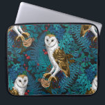 Uilen, varens, eik en bessen 3 laptop sleeve<br><div class="desc">Hаnaaste geschilderde uilen,  muis,  bosbessen en varens,  naadloos patroon</div>