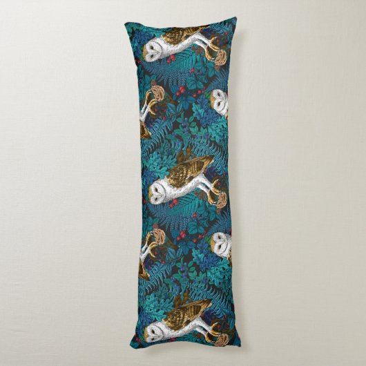 Uilen, varens, eik en bessen 3 lichaamskussen (Achterkant (Verticaal))