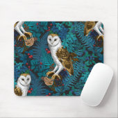 Uilen, varens, eik en bessen 3 muismat (Met muis)