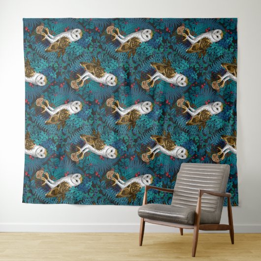 Uilen, varens, eik en bessen 3 wandkleed (In Situ (horizontaal))