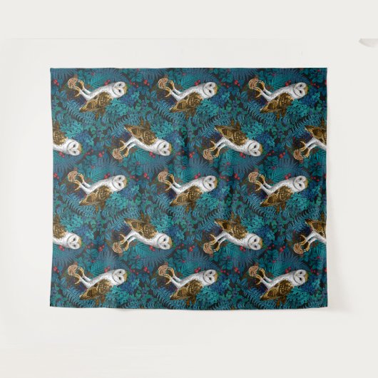 Uilen, varens, eik en bessen 3 wandkleed (Voorkant (horizontaal))