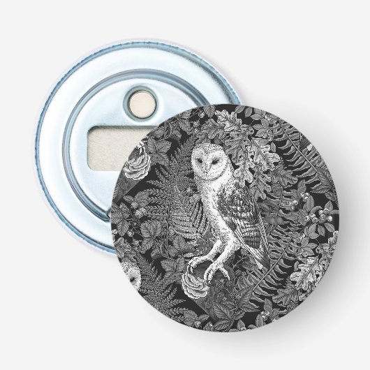 Uilen, varens, eik en bessen 4 button flesopener (Voorkant)