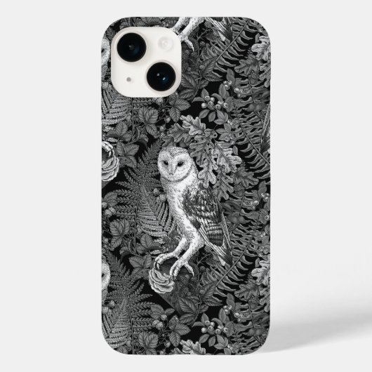 Uilen, varens, eik en bessen 4 Case-Mate iPhone case (Achterkant)