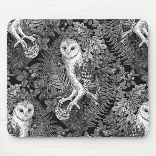 Uilen, varens, eik en bessen 4 muismat (Voorkant)