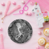 Uilen, varens, eik en bessen 4 papieren bordje (Feest)