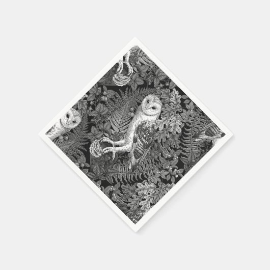 Uilen, varens, eik en bessen 4 servet (Hoek)