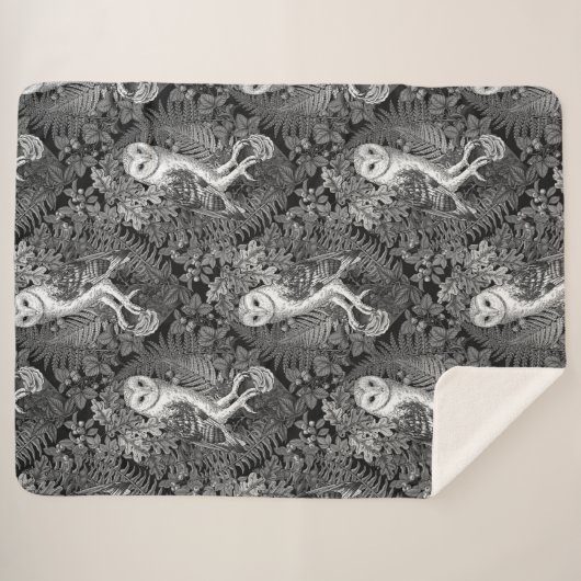 Uilen, varens, eik en bessen 4 sherpa deken (Voorkant (horizontaal))