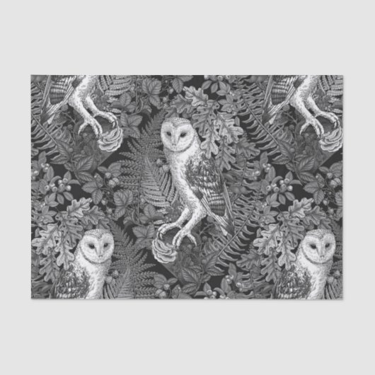 Uilen, varens, eik en bessen 4 tissuepapier (Voorkant)