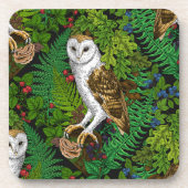 Uilen, varens, eik en bessen bier onderzetter (Voorkant)