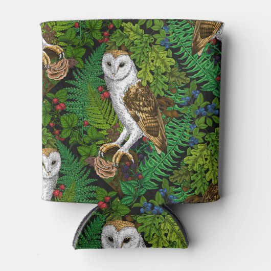 Uilen, varens, eik en bessen blikjeskoeler (Voorkant)