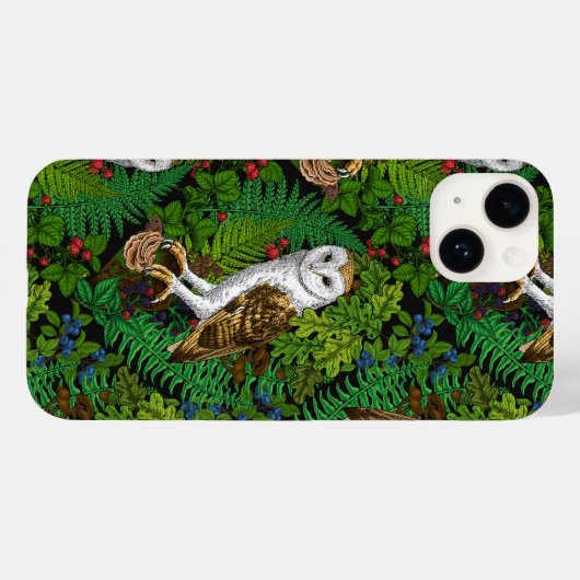 Uilen, varens, eik en bessen Case-Mate iPhone case (Achterkant (horizontaal))